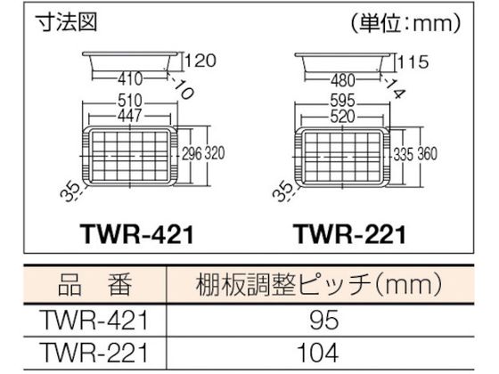 TRUSCO ツールワゴンロイヤル 586×320×833 深1浅2 赤 TWR-421 5103151