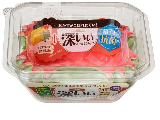 東洋アルミエコー 抗菌深いぃ おべんとうカップ深型 SQ 32枚