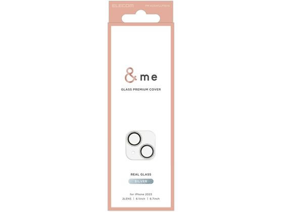 エレコム iPhone15 15Plusレンズカバーガラス&me PMA23AFLLP1SVG