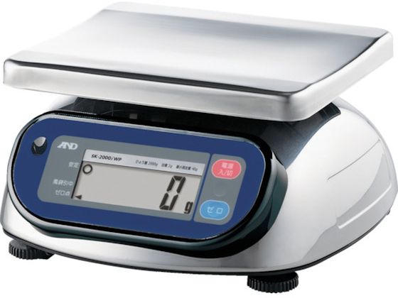 A & D 防塵防水デジタルはかり(検定付・4区) SK2000IWP-A4 A & D 防塵防水デジタルはかり(検定付・4区) SK2000IWP-A4