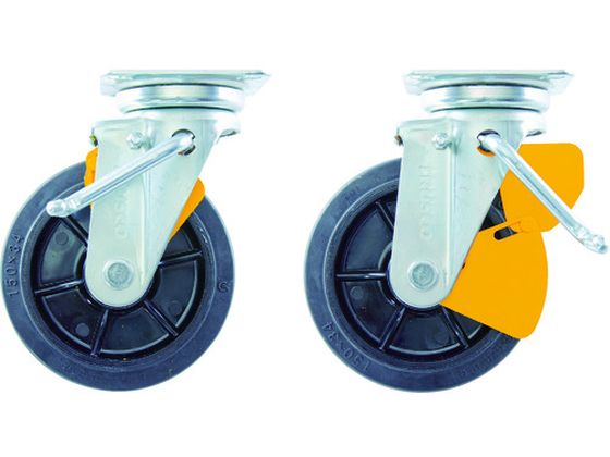 TRUSCO プレス製ナイロンホイールゴムキャスター 自在 左ブレーキサインプレート150Φ TWRJB-150LSP TRUSCO プレス製ナイロンホイールゴムキャスター 自在 左ブレーキサインプレート150Φ TWRJB-150LSP