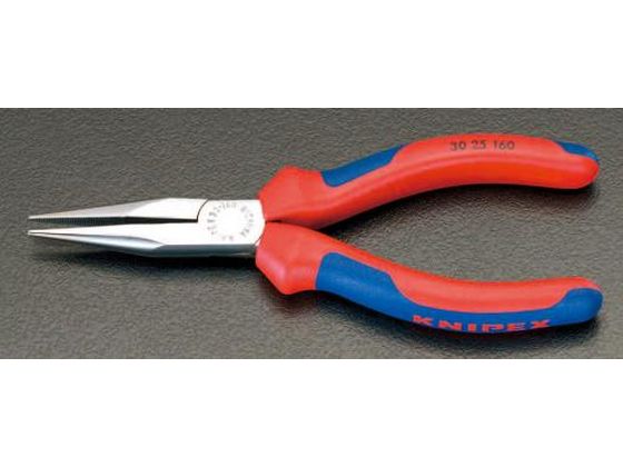エスコ ロングノーズプライヤー グリップ付 メッキ 140mm EA537L-11