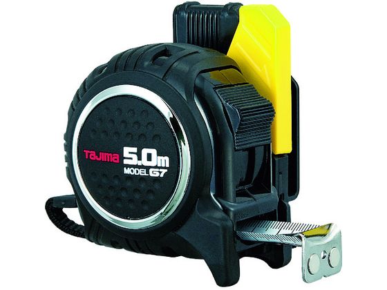 ●型番：SFG7LM2550S●テープ長さ（m）：5 ●テープ幅（mm）：25 ●水平保持（m）：2．6●尺相当目盛 ●剛厚ホワイトテープ ●ストラップ付 ●落下防止ベルトホルダー付、取り付け可能ベル