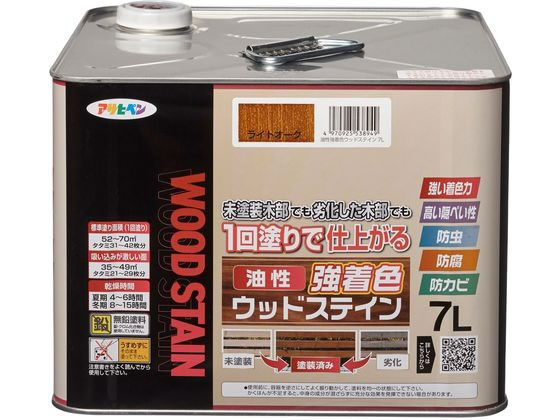 ●内容量：７Ｌ●色：ライトオーク●標準塗り回数：１回塗り●塗膜の仕上がり：半透明（木目を生かす）●乾燥時間：夏期 ４〜６時間／冬期 ８〜１５時間●塗り重ね時間の目安：夏期 ６時間以上／冬期 １５時間以