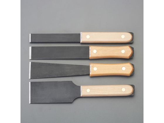 ●セット内容：４本組●刃幅×全長（ｍｍ）：２０×２４０・３０×２４０・４０×２４０・５０×２４０●材質：刃：ＳＫ８５（焼き入れ）ハンドル：木工具袋：キャンパス生地●刃厚：２ｍｍ●ハンマーで叩ける一体型