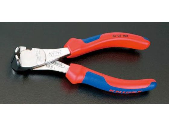 エスコ エンドカッティングニッパー グリップ付 メッキ 140mm EA577LC-1