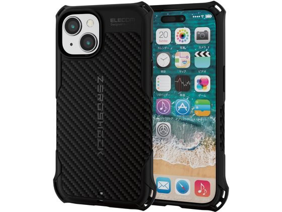 エレコム iPhone15 ケース ZEROSHOCK PMWA23AZEROG2BK