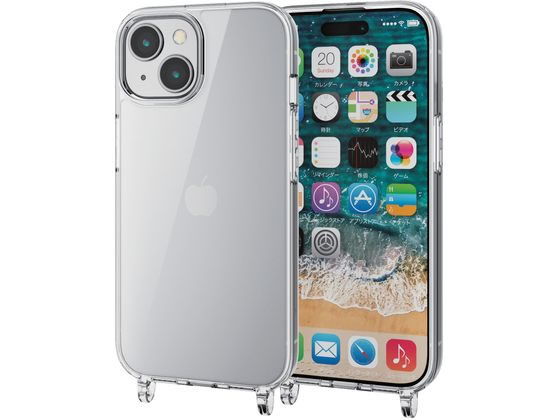 エレコム iPhone 15 ハイブリッドケース ストラップホール付 クリア エレコム iPhone 15 ハイブリッドケース ストラップホール付 クリア