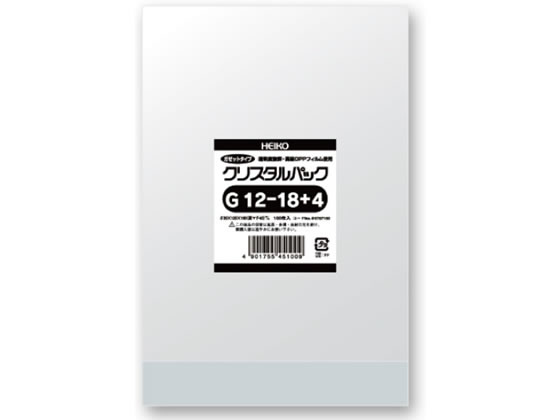 ヘイコー クリスタルパック 120×180＋40mm 100枚×10袋 G12-18+4