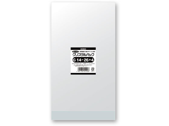 ヘイコー クリスタルパック 140×260+4mm 100枚×10袋 G14-26+4