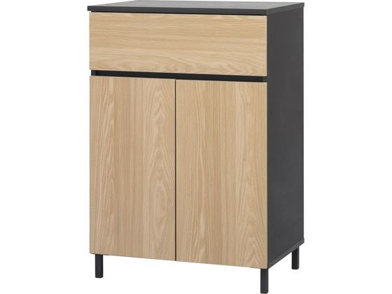 アイリスオーヤマ キッチンキャビネット ロータイプ ナチュラル ブラック KCBL-590H