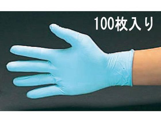 エスコ 手袋 ニトリルゴム パウダー無 100枚 XL 240mm