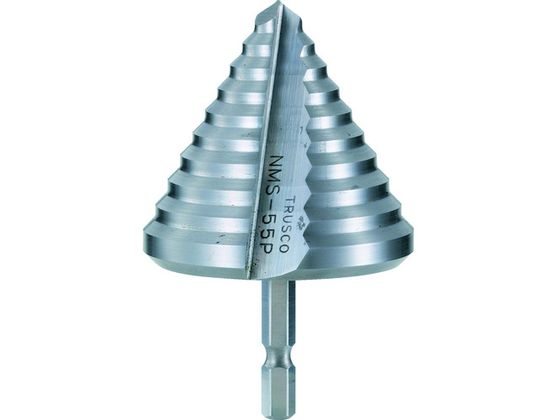TRUSCO 六角軸樹脂用ステップドリル 2枚刃 45〜55mm NMS-55P TRUSCO 六角軸樹脂用ステップドリル 2枚刃 45〜55mm NMS-55P