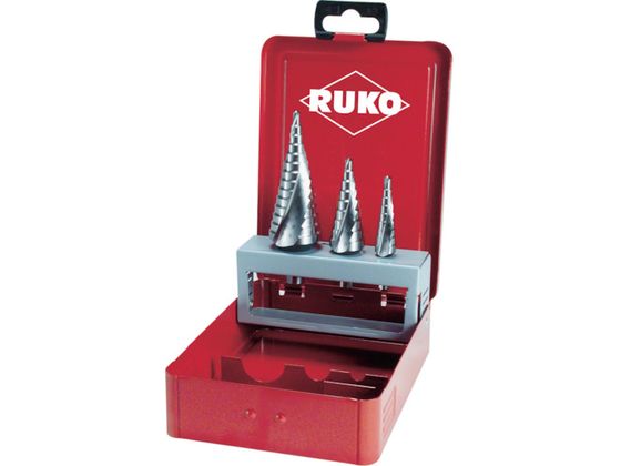 RUKO 2枚刃スパイラルステップドリルセット 3本組 コバルトハイス 101026E RUKO 2枚刃スパイラルステップドリルセット 3本組 コバルトハイス 101026E