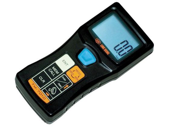 ●型番：TM-7010●測定範囲（rpm）：6．0〜99999．9 ●分解能（rpm）：0．1 ●検出距離（mm）：50〜1000 ●連続使用時間：約30時間 ●付加機能：25点メモリ、MAX値・MI