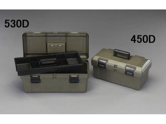 エスコ 工具箱 中皿付 OD色 450×243×210mm EA505K-450D