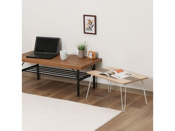 不二貿易 突板折畳ローテーブル ライン 6040 10495が4,521円 通販