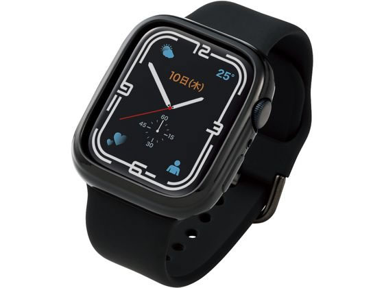 エレコム Apple Watch 45mm用ソフトバンパー ブラック AW-21ABPUBK エレコム Apple Watch 45mm用ソフトバンパー ブラック AW-21ABPUBK