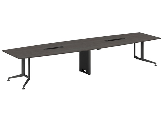 ●品番：Ｗ４０−ＢＰ４０１２ＣＨ−６ＡＧ８１●カラー／天板：スモークドグレー、脚：ブラック●外寸法／幅４０００×奥行１２００×高さ７２０ｍｍ●天板厚さ／２５ｍｍ●下肢空間寸法／幅１５３５×高さ６５５ｍ