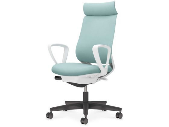 コクヨ ミトラ2 布 アディショナルサークル肘 黒脚本体白アッシュターコイズ コクヨ ミトラ2 布 アディショナルサークル肘 黒脚本体白アッシュターコイズ