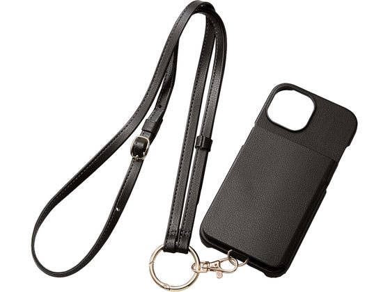 エレコム iPhone15レザーケースショルダーストラップ&me PMA23APLOSSBK エレコム iPhone15レザーケースショルダーストラップ&me PMA23APLOSSBK