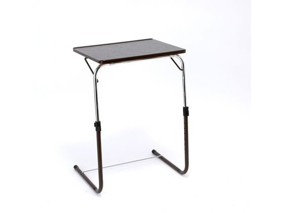 ●色：ブラウン●サイズ：使用時／（約）幅５３．５×奥行４１×高さ５５．５〜７２．５ｃｍ、収納時／（約）幅５３．５×奥行７×高さ５７ｃｍ、天板サイズ／（約）縦４０×横５０ｃｍ●重さ：（約）３．５ｋｇ●耐