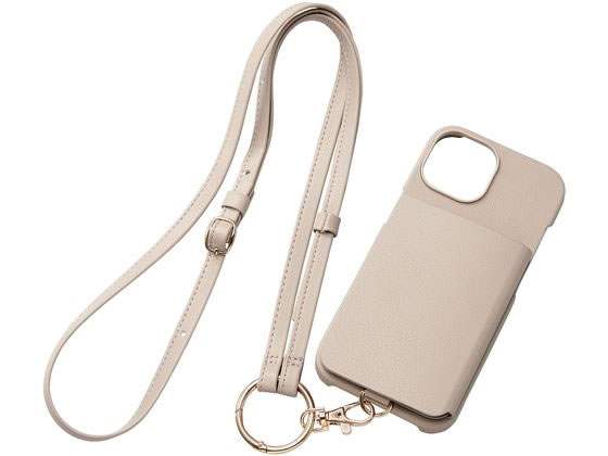 エレコム iPhone15レザーケースショルダーストラップ&me PMA23APLOSSGB エレコム iPhone15レザーケースショルダーストラップ&me PMA23APLOSSGB