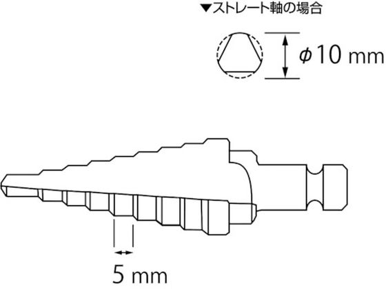 エビ ステージドリル ノンコーティング 9段 軸径10mm 5-21 LB521