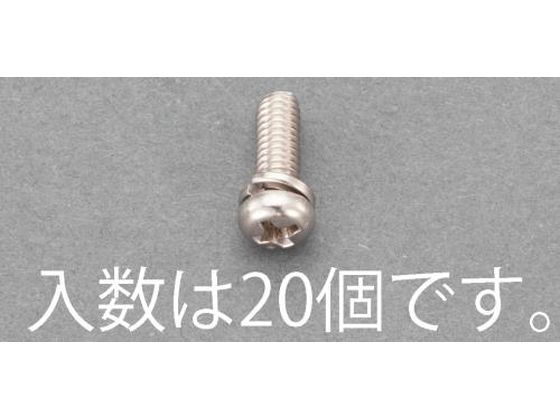エスコ 鍋頭セムス小ねじ ステンレス P=2 20本 M4×30mm