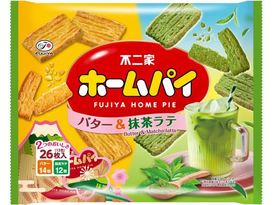 不二家 ホームパイ バター&抹茶ラテ 26枚 不二家 ホームパイ バター&抹茶ラテ 26枚