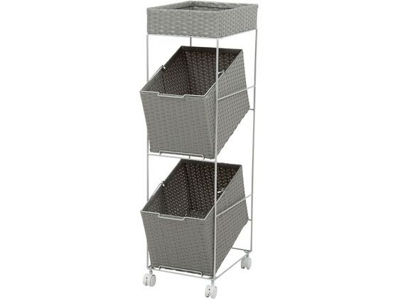 萩原 ランドリーラック 2個タイプ 幅28cm グレー 萩原 ランドリーラック 2個タイプ 幅28cm グレー