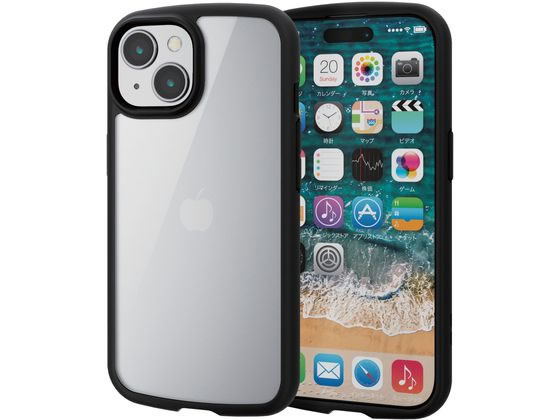エレコム iPhone15 TOUGH SLIM LITEフレームカラー PMA23ATSLFCBK