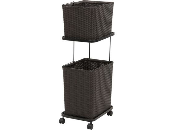 萩原 ランドリーラック 2個タイプ 幅30cm ダークブラウン 萩原 ランドリーラック 2個タイプ 幅30cm ダークブラウン