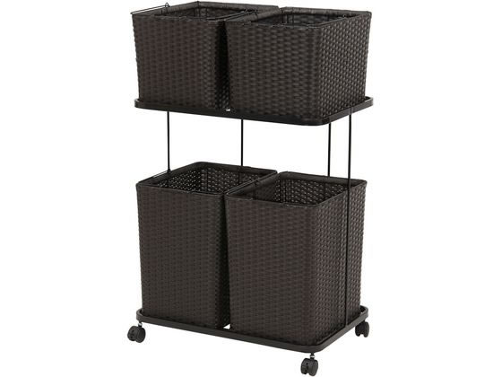 萩原 ランドリーラック 4個タイプ 幅60cm ダークブラウン 萩原 ランドリーラック 4個タイプ 幅60cm ダークブラウン