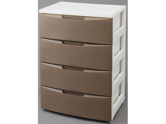 ●色：ホワイト／ブラウン●商品サイズ（約）：幅５５０×奥行４１０×高さ８０５ｍｍ●耐荷重（約）：引出１段あたり４ｋｇ●引出内寸（約）：４７５×３６０×１４５ｍｍ●収納の目安：引出１段あたりＹシャツなら