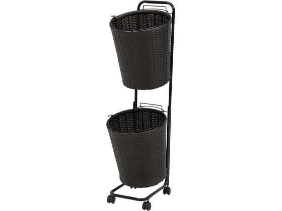萩原 ランドリーラック 2個タイプ 幅36.5cm ダークブラウン 萩原 ランドリーラック 2個タイプ 幅36.5cm ダークブラウン
