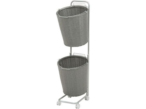 萩原 ランドリーラック 2個タイプ 幅36.5cm グレー 萩原 ランドリーラック 2個タイプ 幅36.5cm グレー