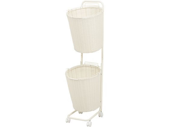 萩原 ランドリーラック 2個タイプ 幅36.5cm ホワイト 萩原 ランドリーラック 2個タイプ 幅36.5cm ホワイト