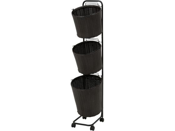 萩原 ランドリーラック 3個タイプ 幅36.5cm ダークブラウン 萩原 ランドリーラック 3個タイプ 幅36.5cm ダークブラウン