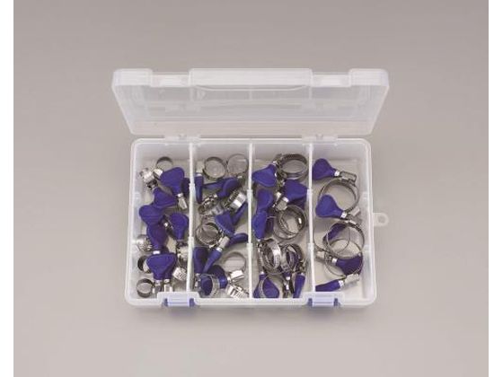 エスコ 手締めホースクランプセット ステンレス製 8-60mm EA463HB-110