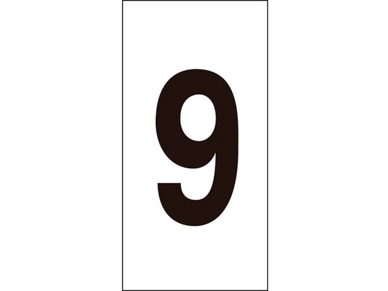 数字ステッカー 9 数字-9(中) 50×25mm 10枚組 オレフィン