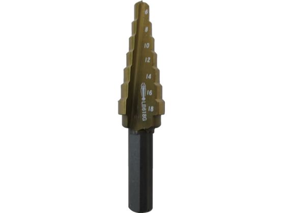 エビ ステージドリル Tinコーティング 7段 軸径10mm 6-18 LB618G エビ ステージドリル Tinコーティング 7段 軸径10mm 6-18 LB618G