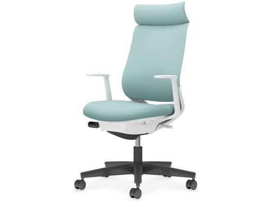 コクヨ ミトラ2 布 アディショナルL字肘 黒脚本体白アッシュターコイズ コクヨ ミトラ2 布 アディショナルL字肘 黒脚本体白アッシュターコイズ