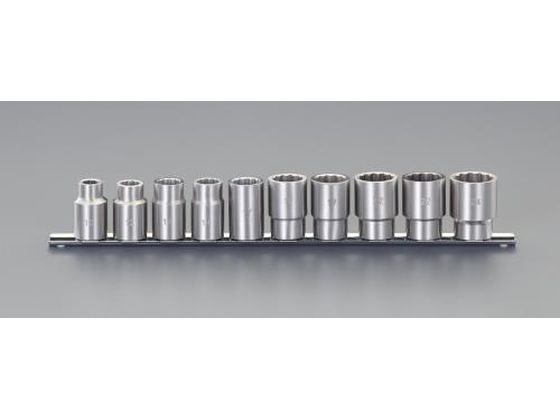 エスコ ソケットセット ステンレス製 1/2"DR 10個組 EA618SA-102 エスコ ソケットセット ステンレス製 1/2"DR 10個組 EA618SA-102