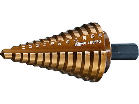 エビ ステージドリル Tinコーティング 9段 軸径10mm 6-22 LB622G エビ ステージドリル Tinコーティング 9段 軸径10mm 6-22 LB622G