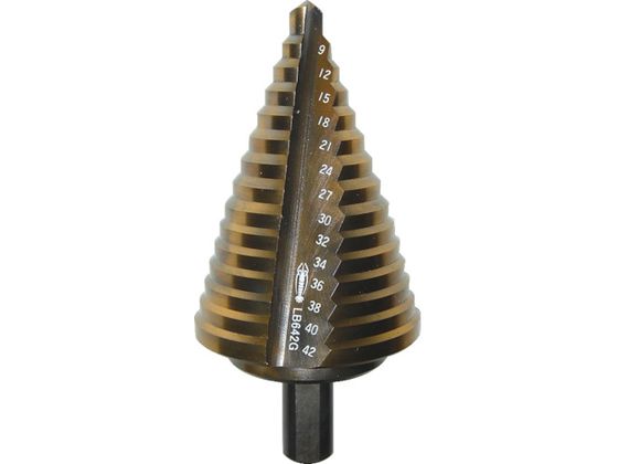 エビ ステージドリル Tinコーティング 15段 軸径10mm 6-42 LB642G エビ ステージドリル Tinコーティング 15段 軸径10mm 6-42 LB642G