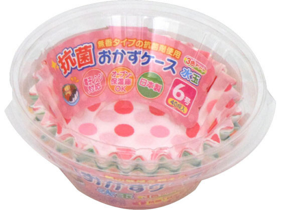 エムエーパッケージング 抗菌 おかずケース 水玉 6号 40枚