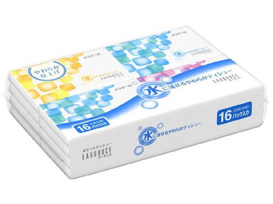 大王製紙 エリエール オーデュス ポケットティシュー 10組×16個パック 大王製紙 エリエール オーデュス ポケットティシュー 10組×16個パック