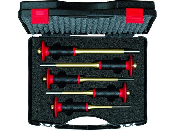 RENNSTEIG ハンドガード付平行ピンポンチ5点セット プラスチックボックス 425-154-0 RENNSTEIG ハンドガード付平行ピンポンチ5点セット プラスチックボックス 425-154-0