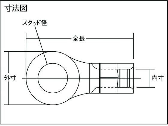 ニチフ 耐熱端子 (R形)(100P)外寸9.5mmスタッド径5.3mm N 5.5-5 ニチフ 耐熱端子 (R形)(100P)外寸9.5mmスタッド径5.3mm N 5.5-5